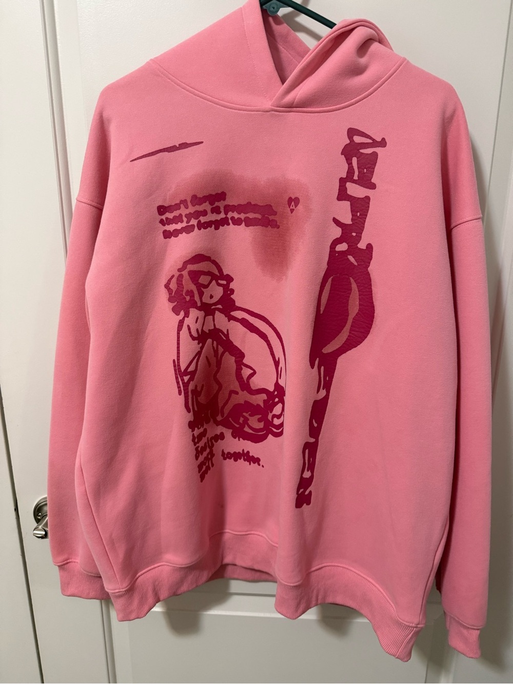 Aelfric Eden Pink Graphic Hoodie with Dark Pink Print